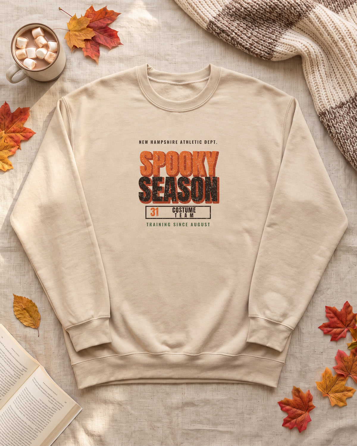 New Hampshire Spooky Season Athletic Dept. Crewneck Sweatshirt (photo)