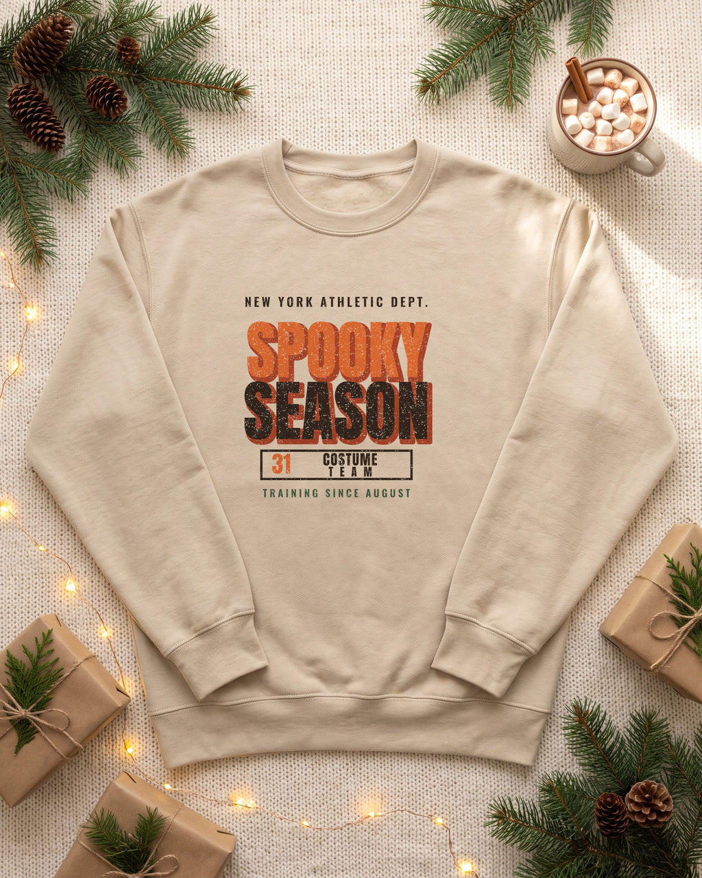 New York Spooky Season Athletic Dept. Crewneck Sweatshirt (photo)