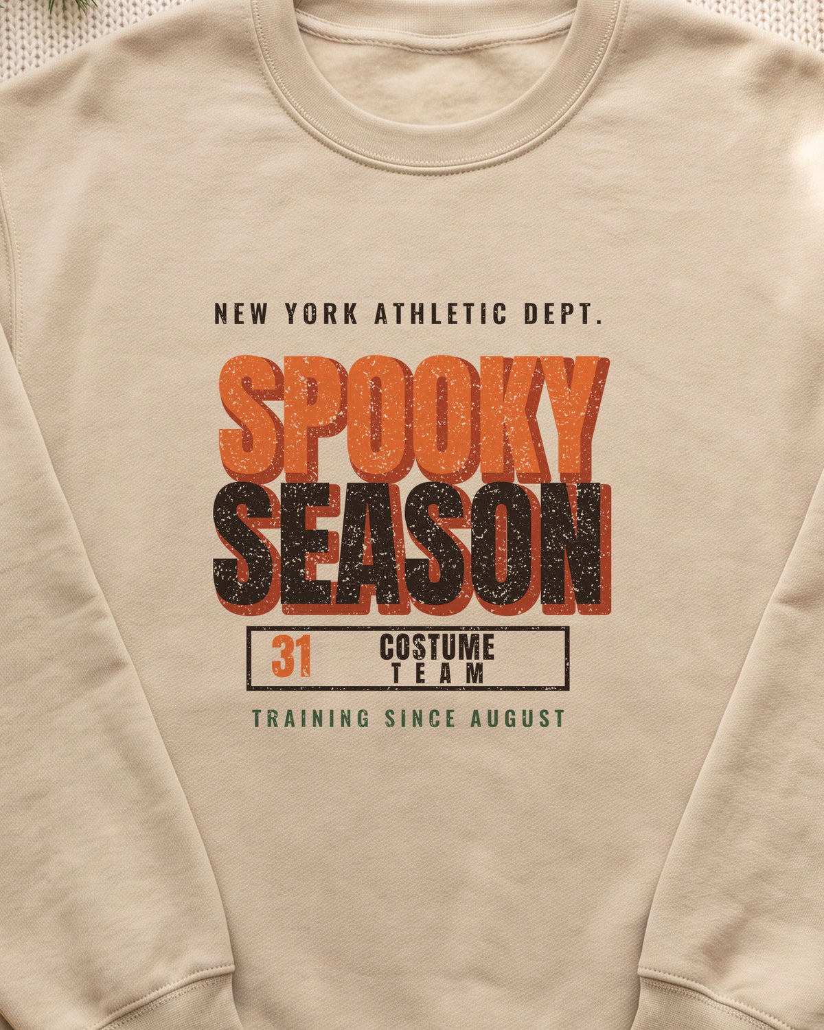 New York Spooky Season Athletic Dept. Crewneck Sweatshirt (close-up)