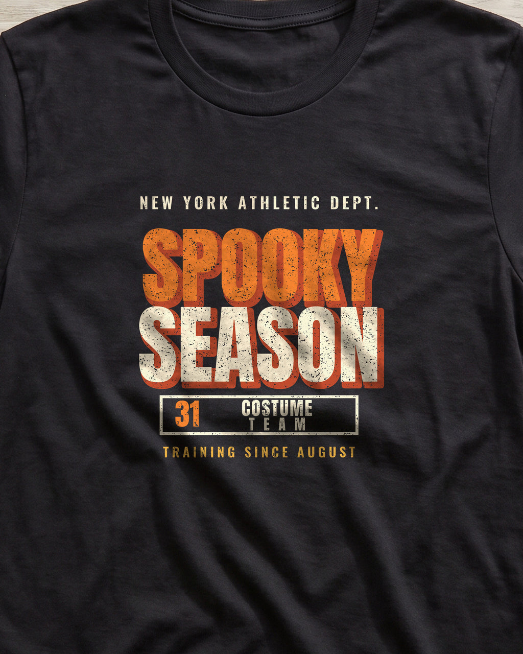 New York Spooky Season Athletic Dept. T-Shirt (close-up)