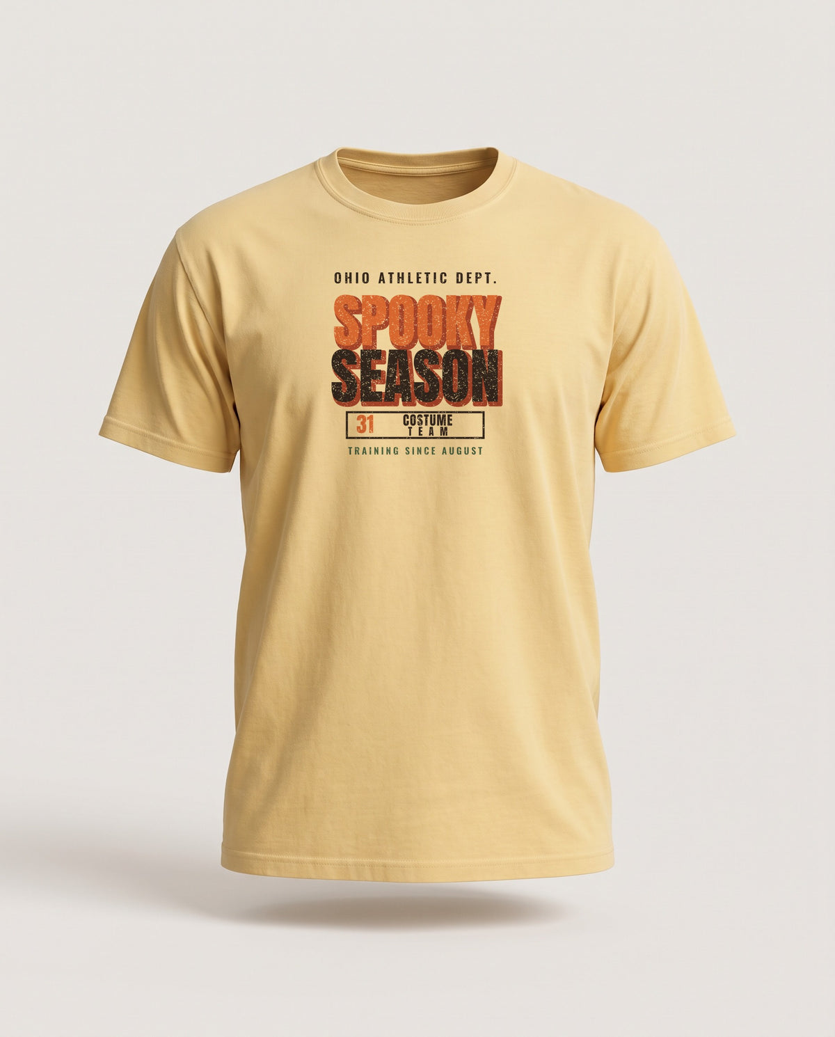 Ohio Spooky Season Athletic Dept. T-Shirt — Butter (mockup)