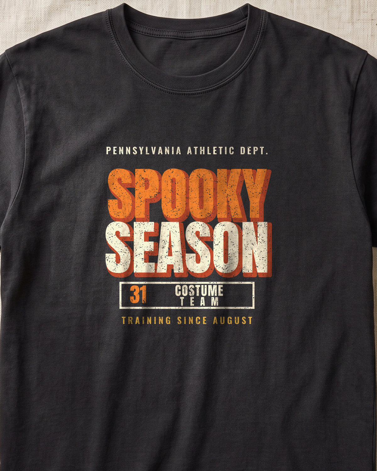 Pennsylvania Spooky Season Athletic Dept. T-Shirt (close-up)