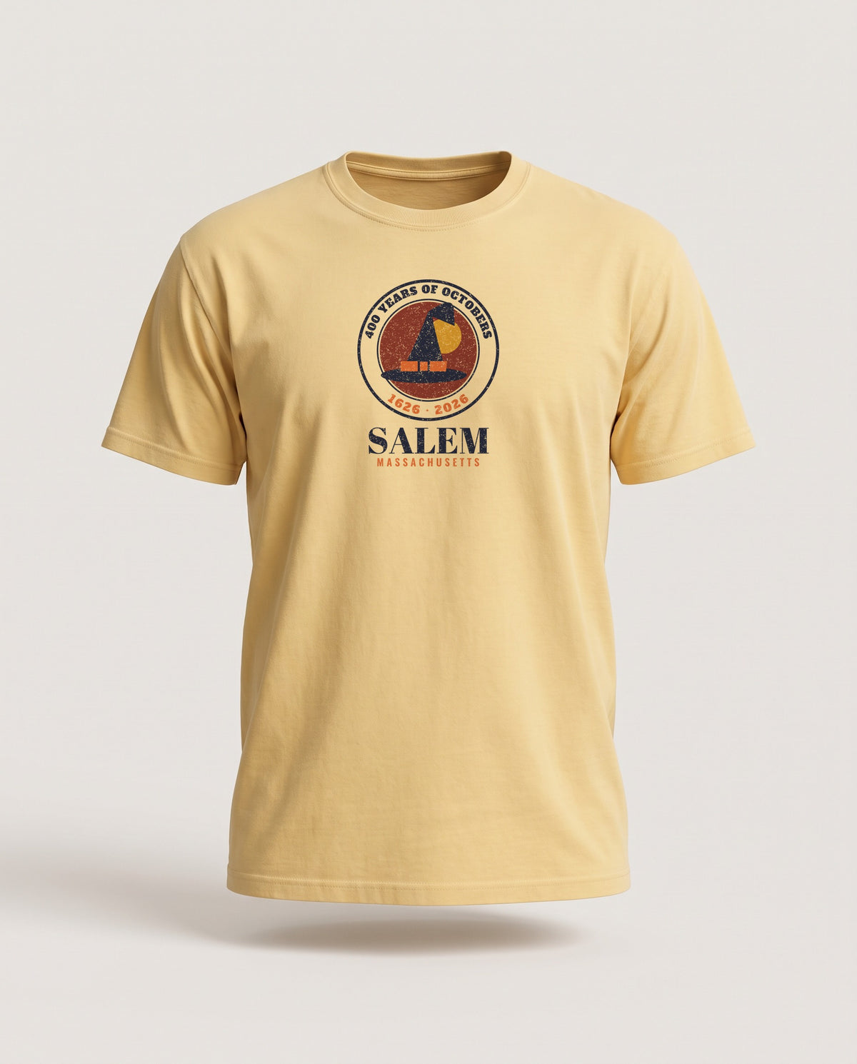 Salem 400 Years 1626-2026 Seal T-Shirt — Butter (mockup)