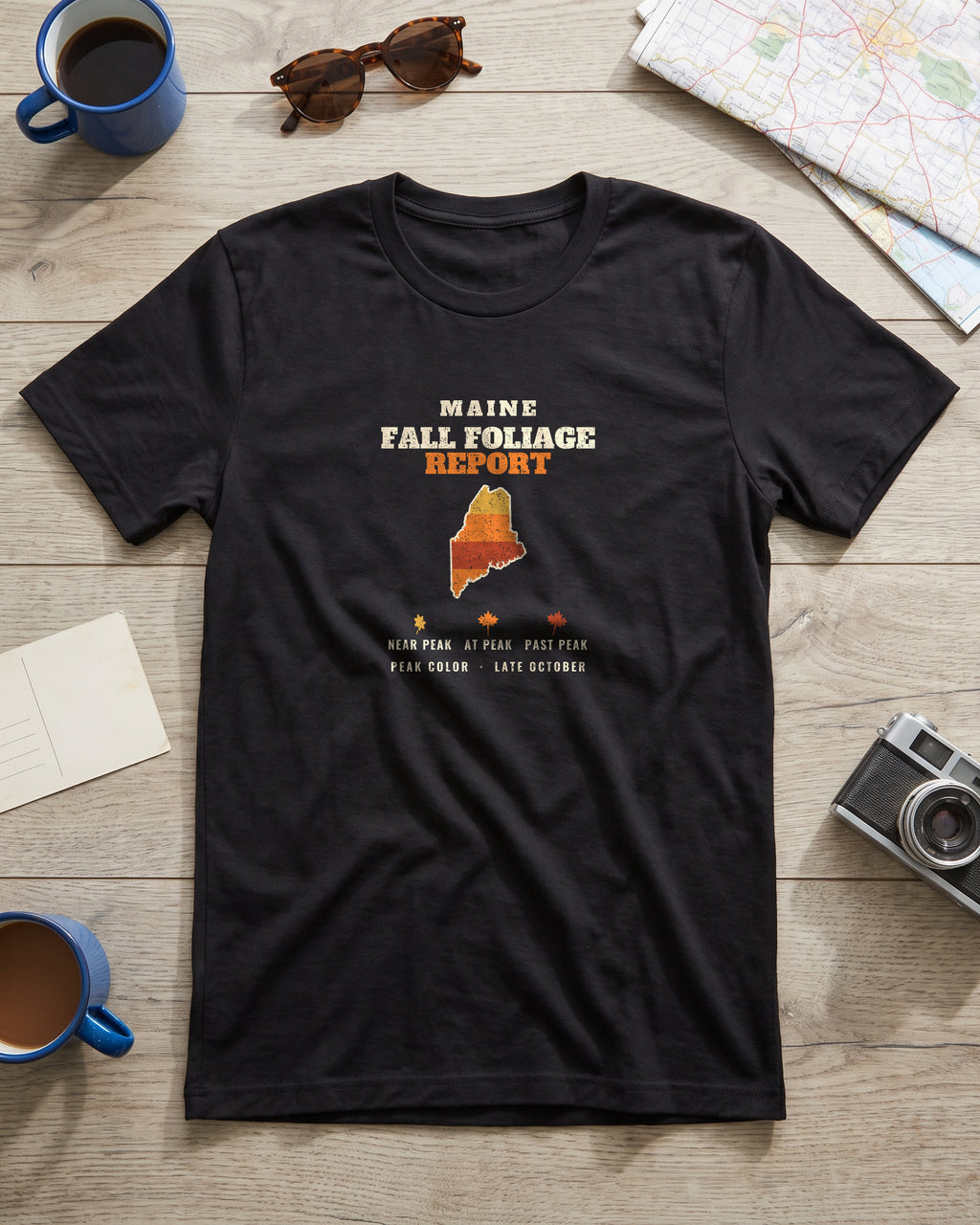 Maine Fall Foliage Report Map T-Shirt (photo)