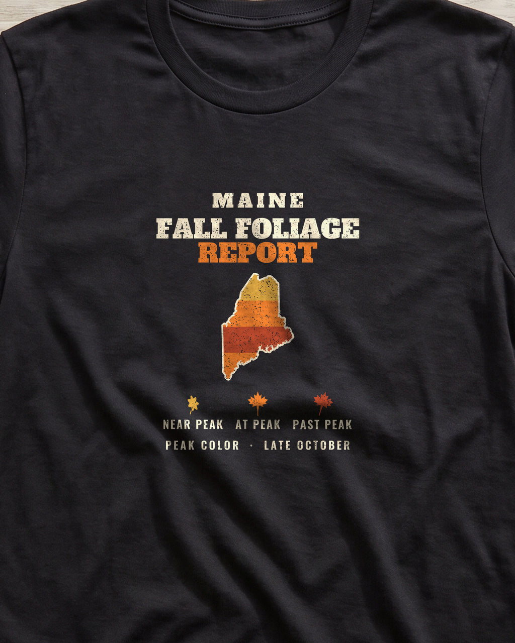 Maine Fall Foliage Report Map T-Shirt (close-up)