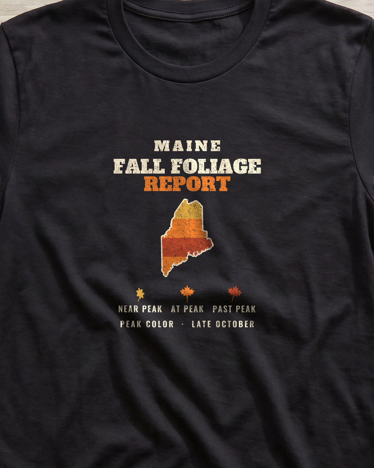Maine Fall Foliage Report Map T-Shirt (close-up)