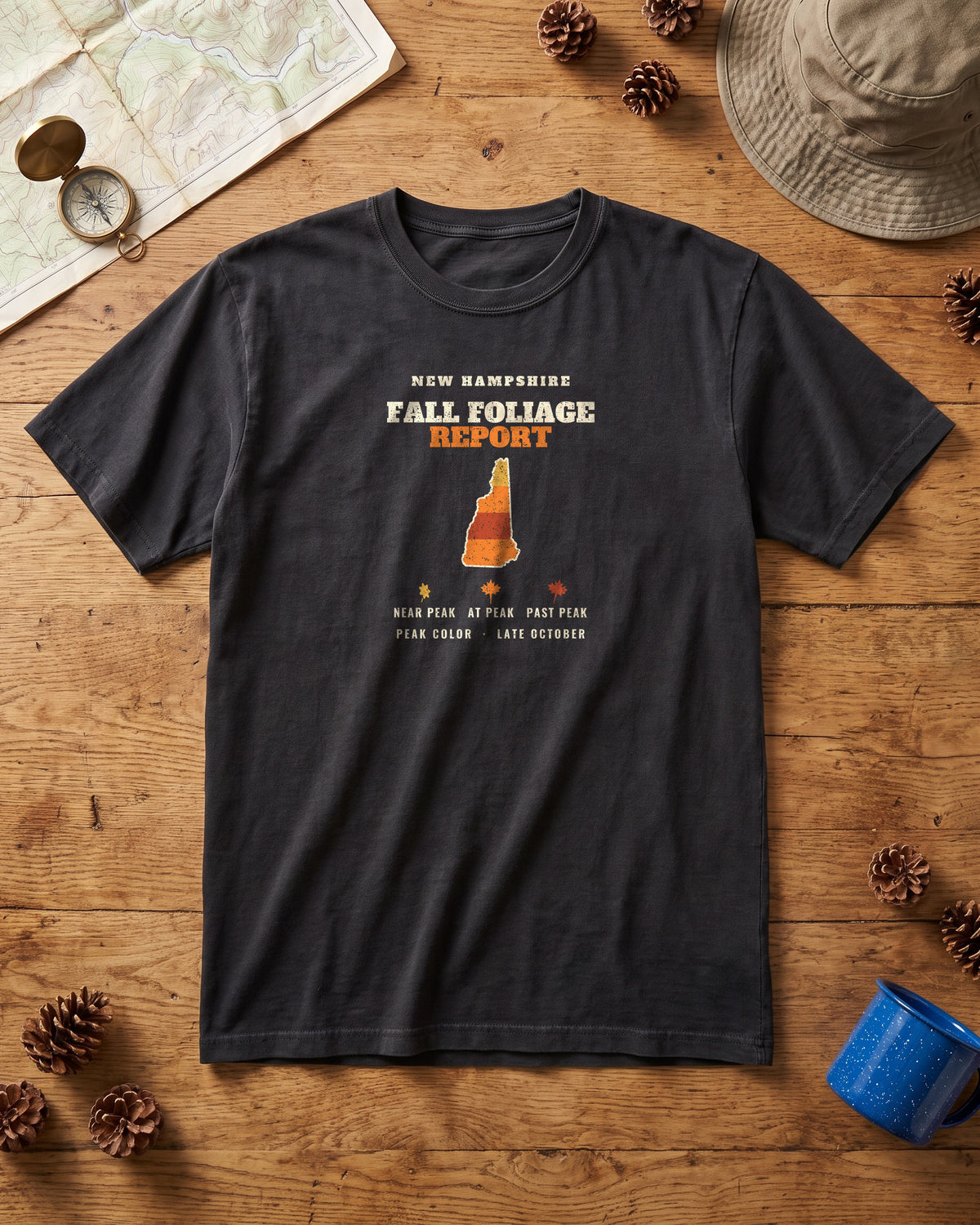 New Hampshire Fall Foliage Report Map T-Shirt (photo)