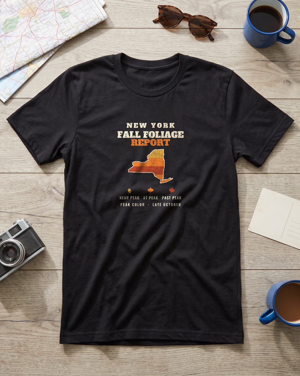 New York Fall Foliage Report Map T-Shirt (photo)