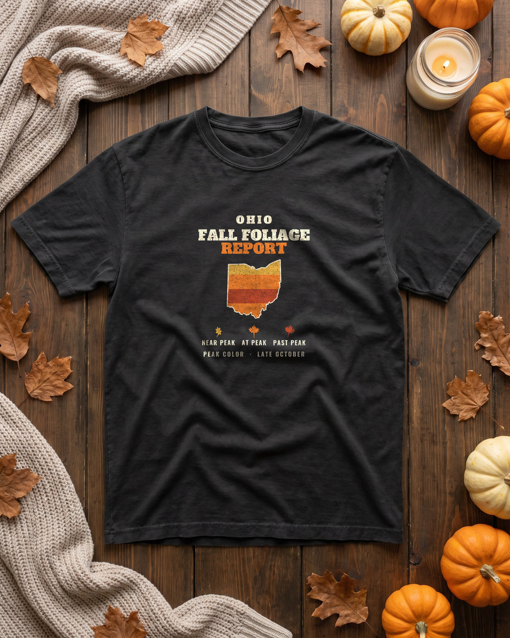 Ohio Fall Foliage Report Map T-Shirt (photo)