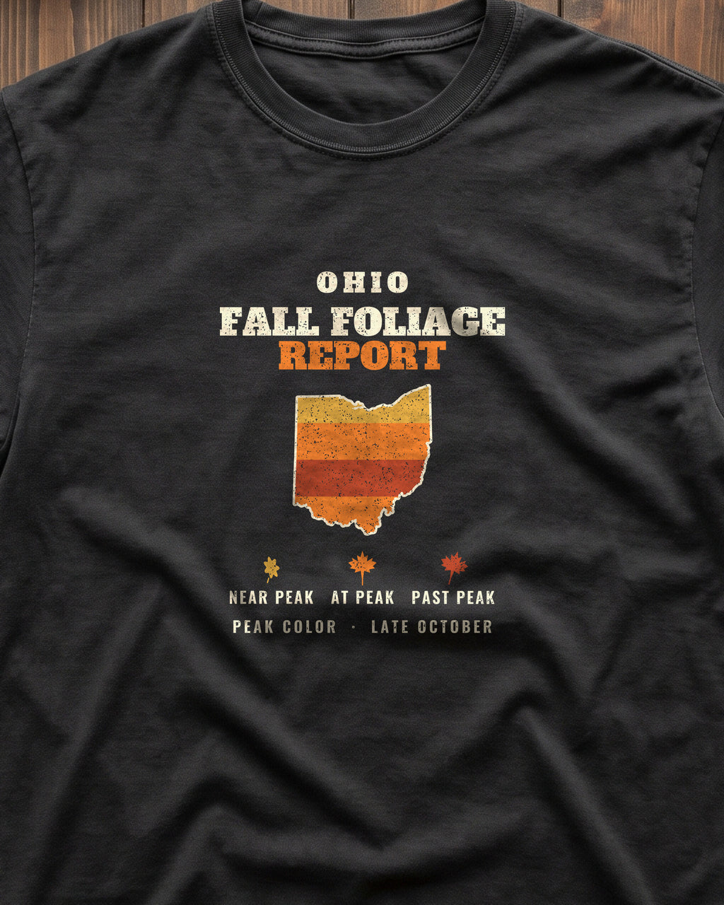 Ohio Fall Foliage Report Map T-Shirt (close-up)