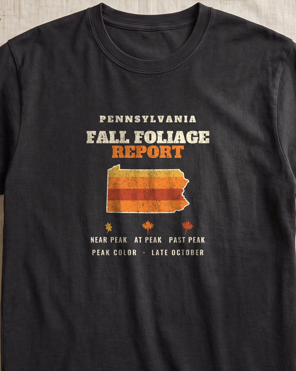 Pennsylvania Fall Foliage Report Map T-Shirt (close-up)