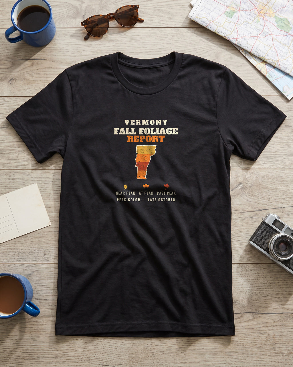 Vermont Fall Foliage Report Map T-Shirt (photo)