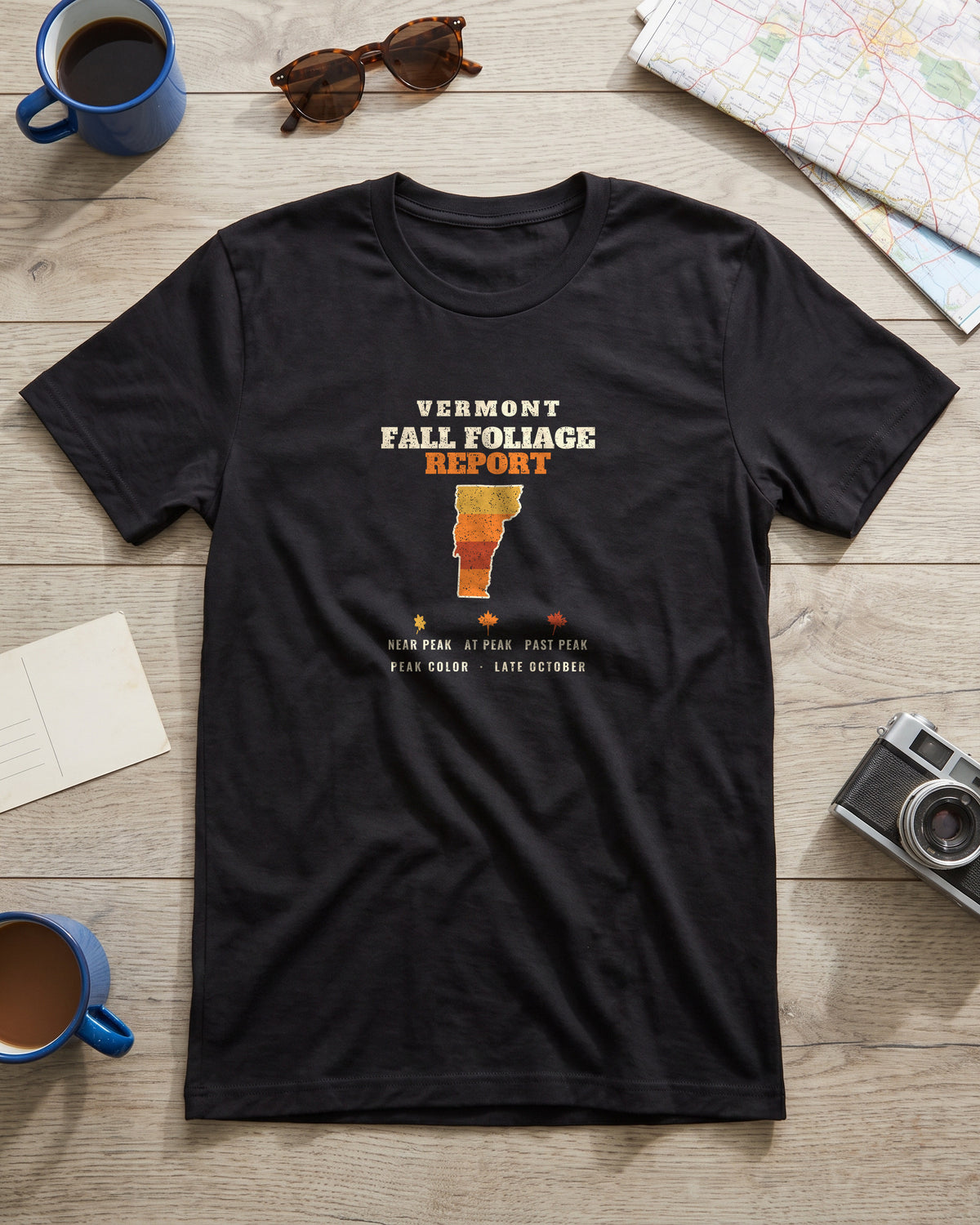 Vermont Fall Foliage Report Map T-Shirt (photo)