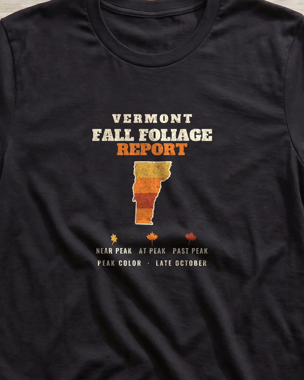 Vermont Fall Foliage Report Map T-Shirt (close-up)