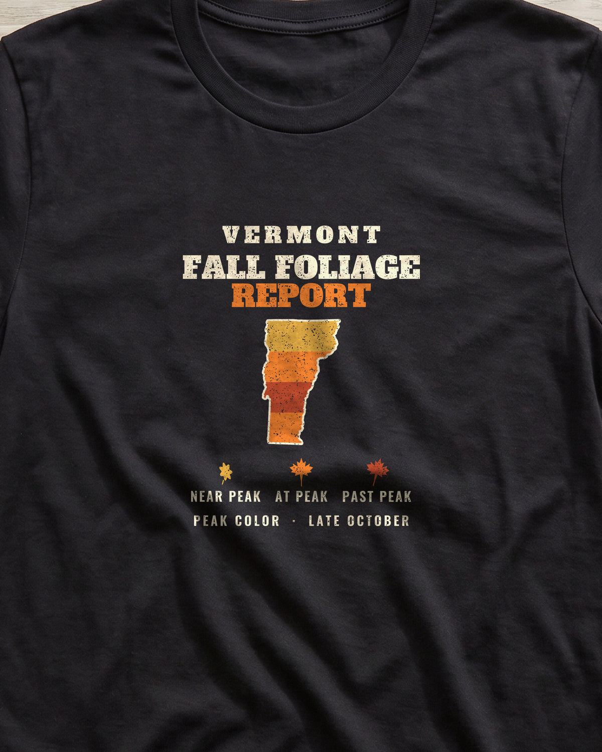 Vermont Fall Foliage Report Map T-Shirt (close-up)