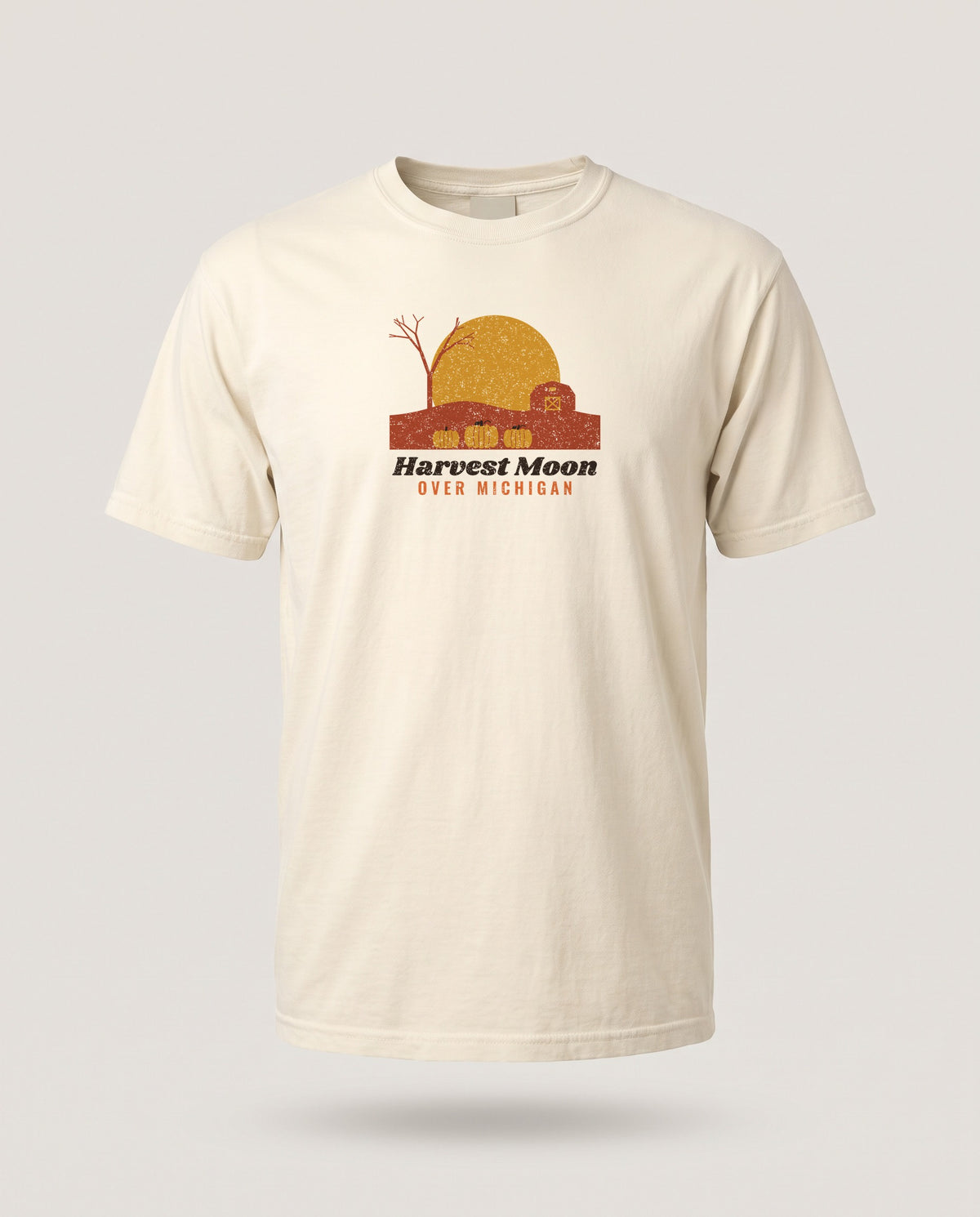 Harvest Moon Over Michigan Barn T-Shirt — Ivory (mockup)