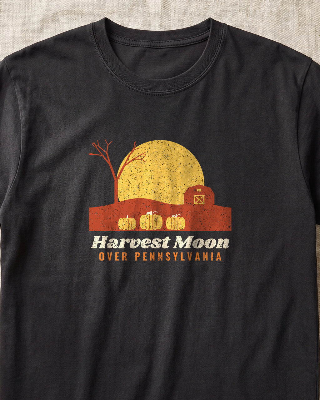 Harvest Moon Over Pennsylvania Barn T-Shirt (close-up)