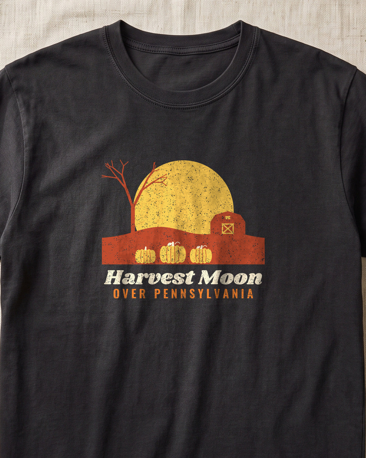 Harvest Moon Over Pennsylvania Barn T-Shirt (close-up)