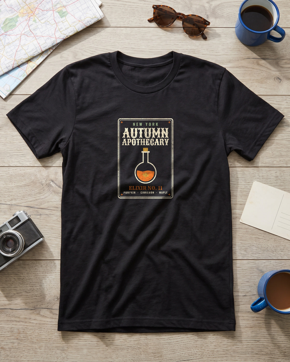 New York Autumn Apothecary Label T-Shirt (photo)
