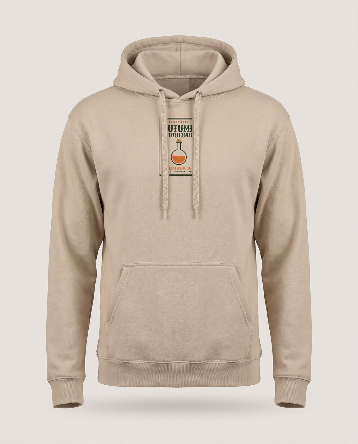 Tennessee Autumn Apothecary Label Hoodie — Sand (mockup)