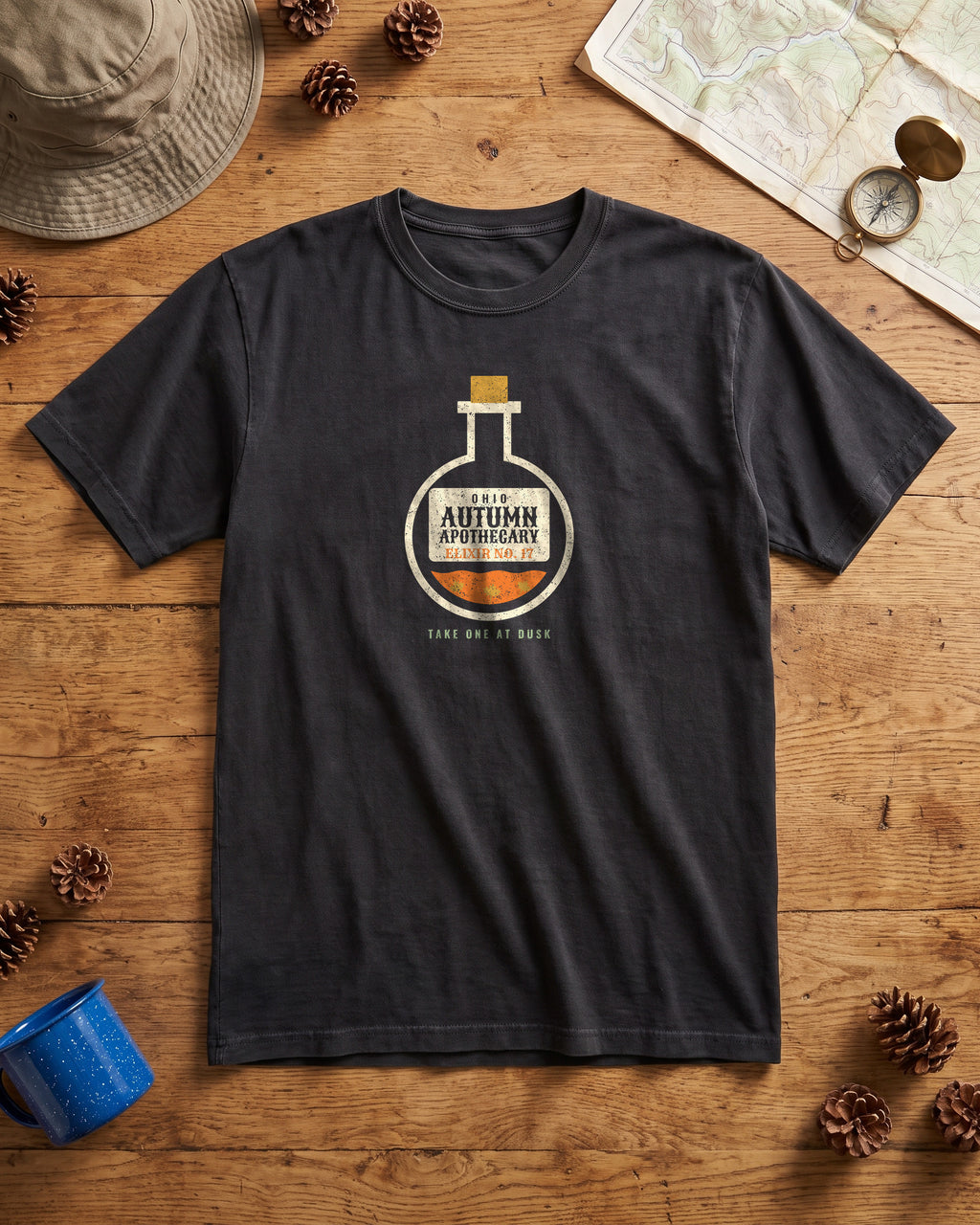 Ohio Autumn Apothecary Flask T-Shirt (photo)