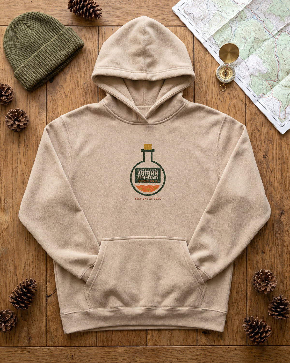 Pennsylvania Autumn Apothecary Flask Hoodie (photo)