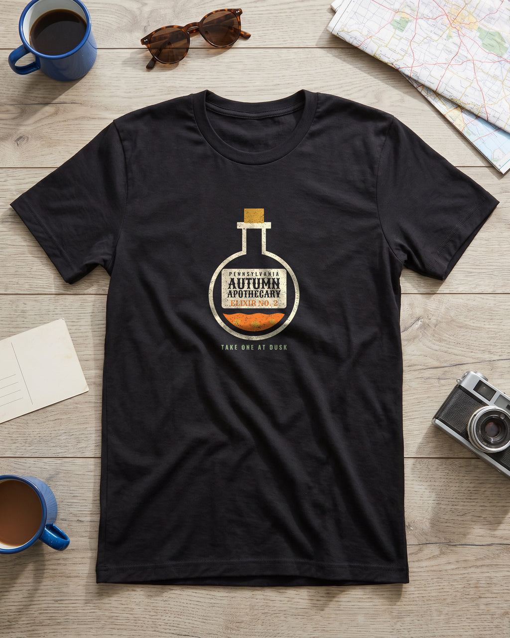 Pennsylvania Autumn Apothecary Flask T-Shirt (photo)