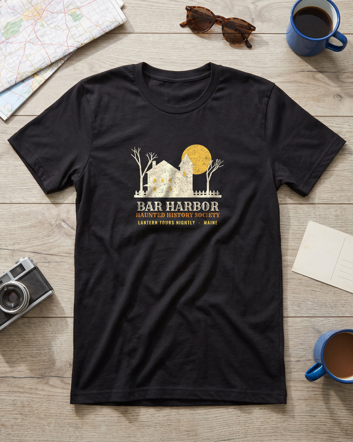 Bar Harbor Maine Haunted History Society T-Shirt (photo)