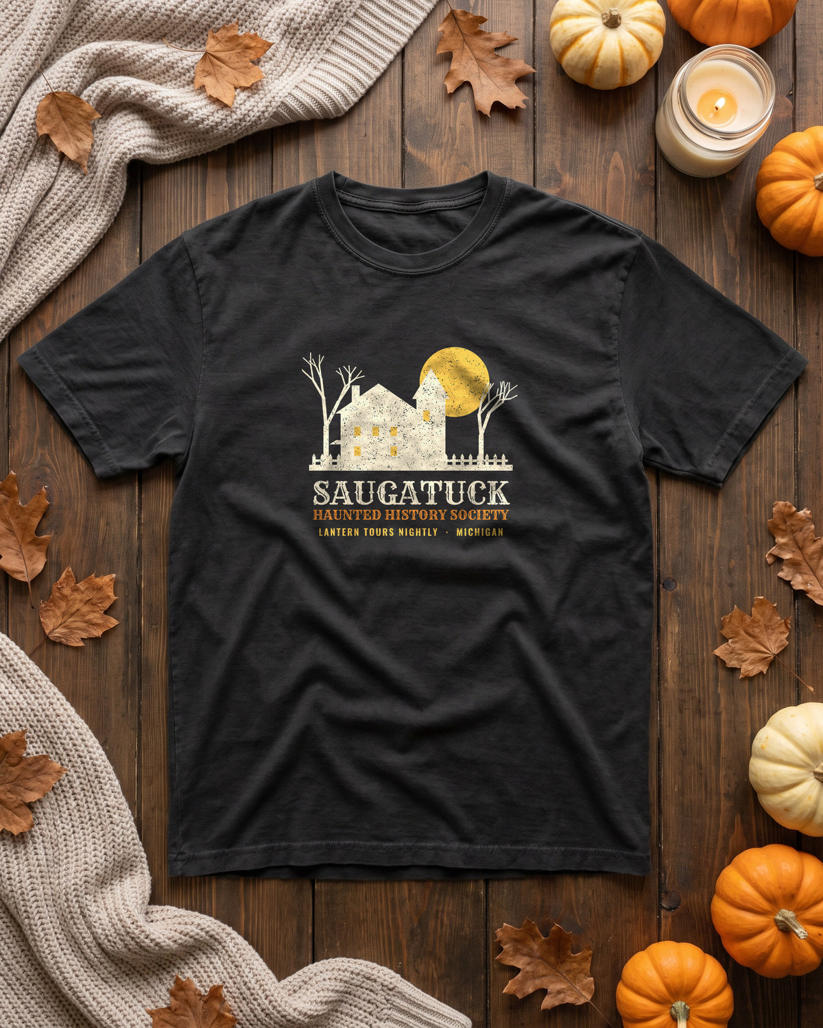Saugatuck Michigan Haunted History Society T-Shirt (photo)