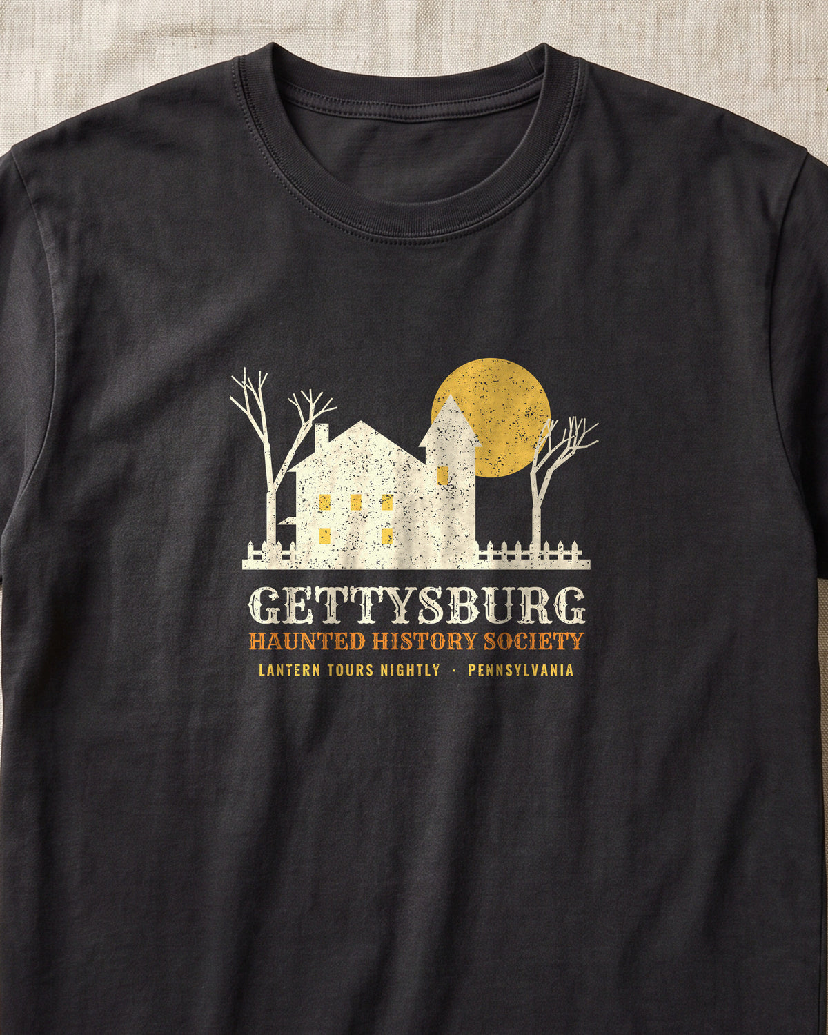 Gettysburg Pennsylvania Haunted History Society T-Shirt (close-up)
