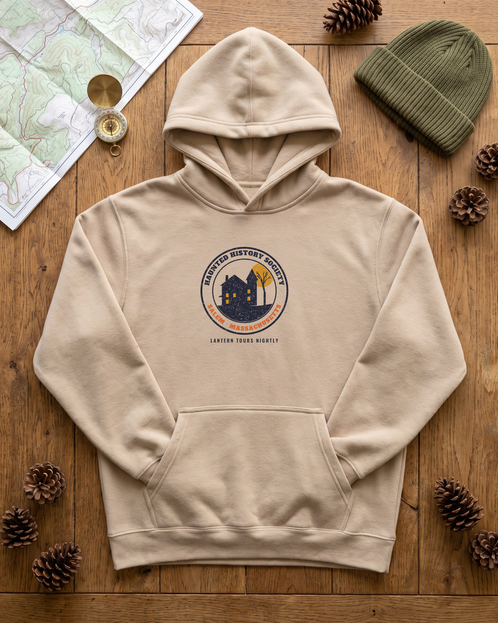 Salem Massachusetts Haunted History Society Seal Hoodie (photo)