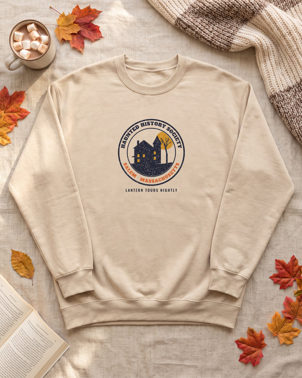 Salem Massachusetts Haunted History Society Seal Crewneck Sweatshirt (photo)