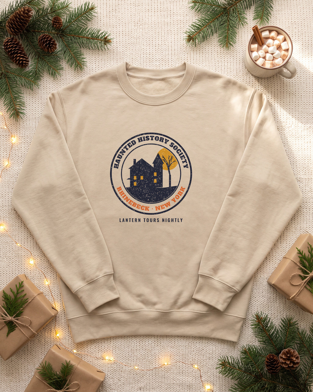 Rhinebeck New York Haunted History Society Seal Crewneck Sweatshirt (photo)