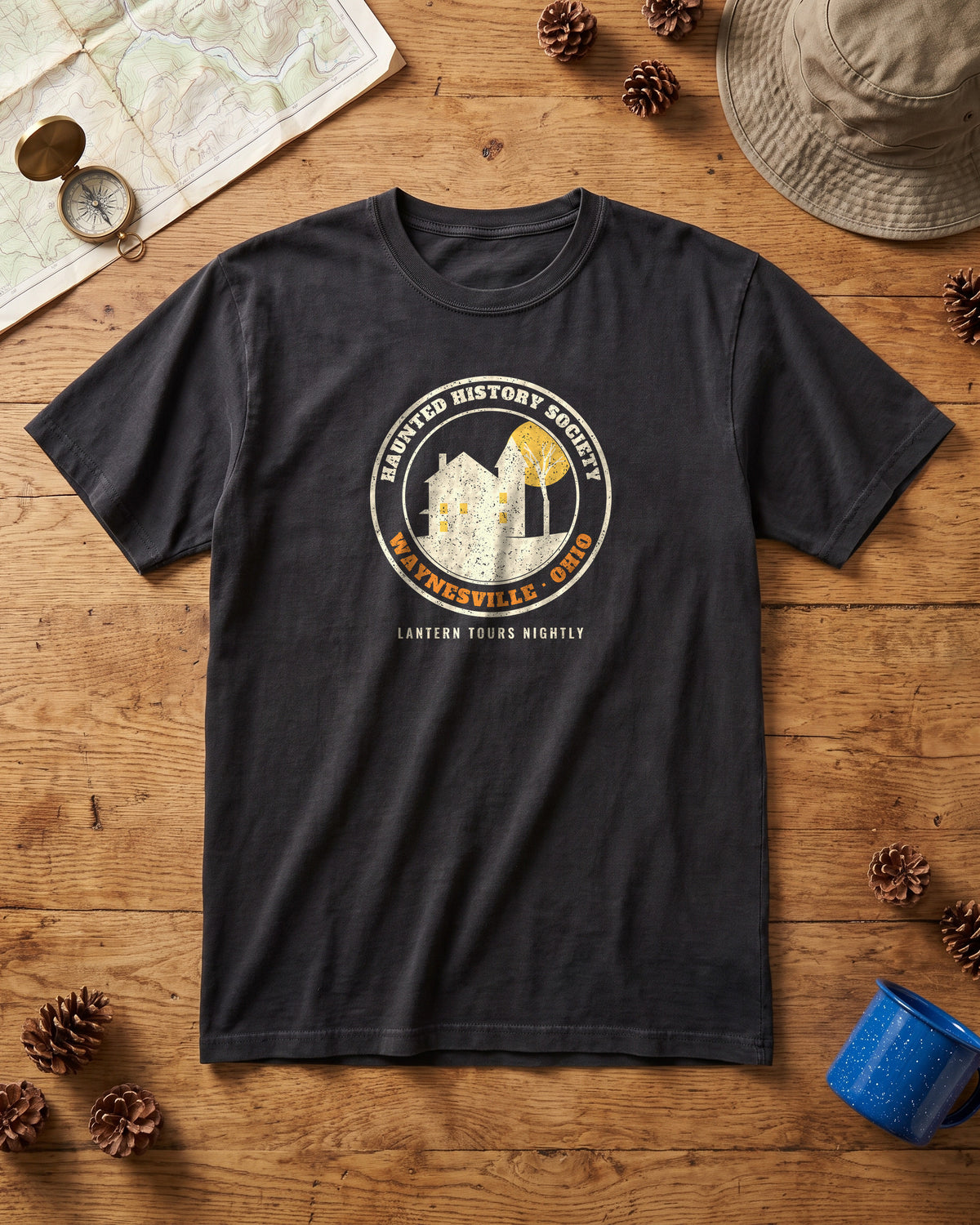Waynesville Ohio Haunted History Society Seal T-Shirt (photo)