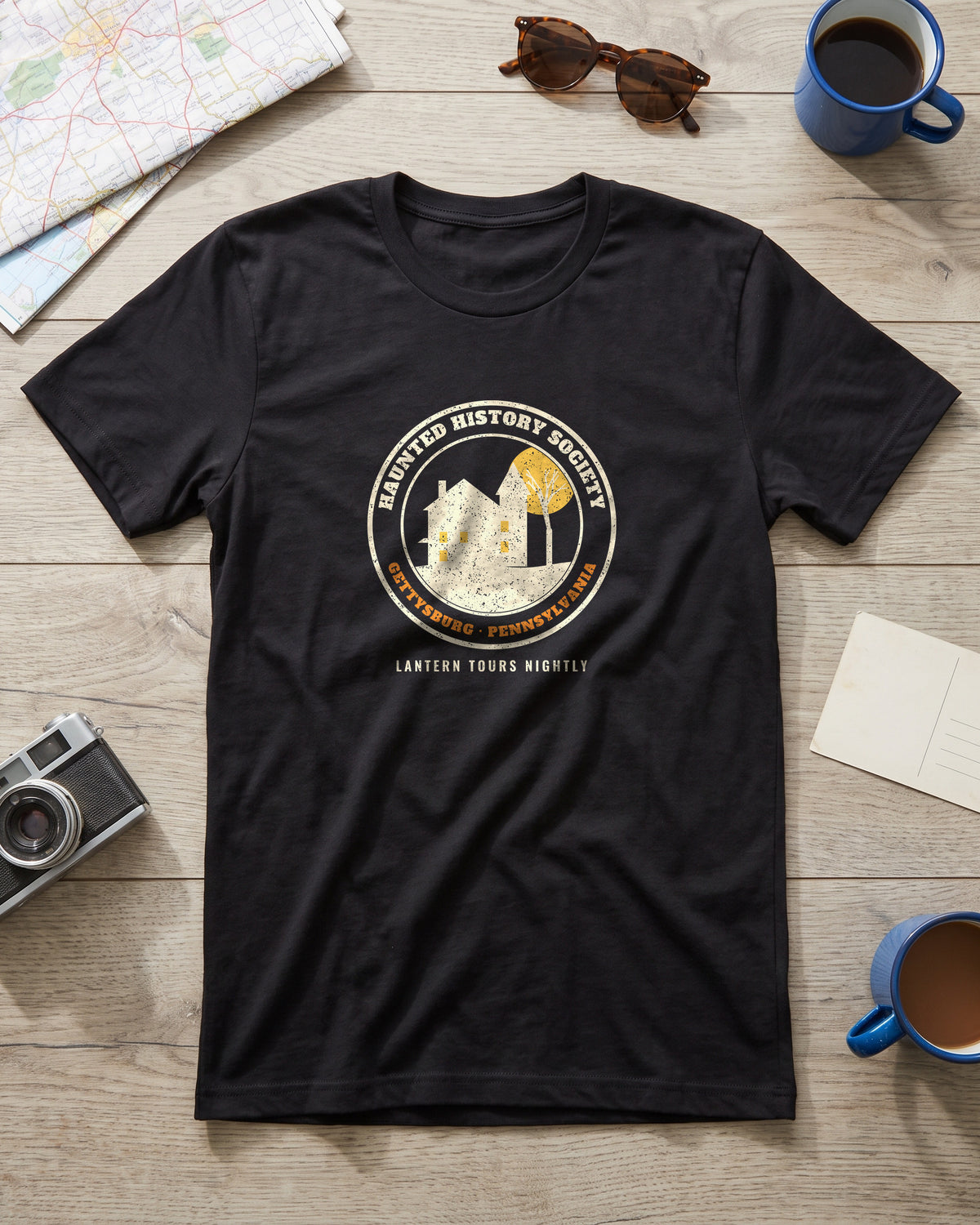 Gettysburg Pennsylvania Haunted History Society Seal T-Shirt (photo)