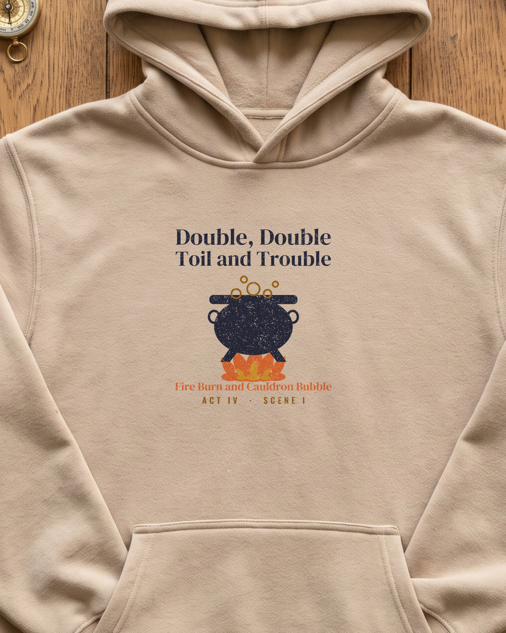 Double Double Toil and Trouble Cauldron Hoodie (close-up)