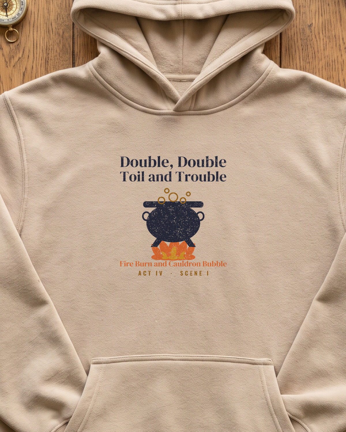 Double Double Toil and Trouble Cauldron Hoodie (close-up)
