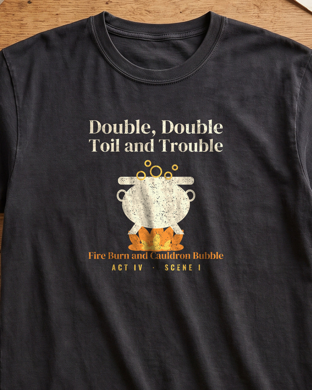 Double Double Toil and Trouble Cauldron T-Shirt (close-up)