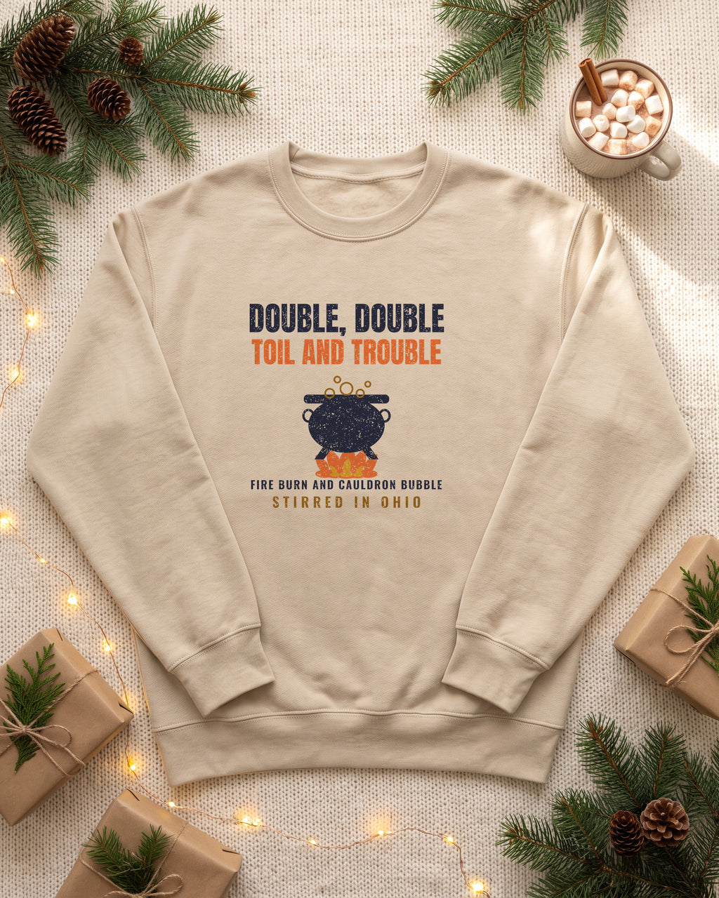 Double Double Toil and Trouble Ohio Crewneck Sweatshirt (photo)