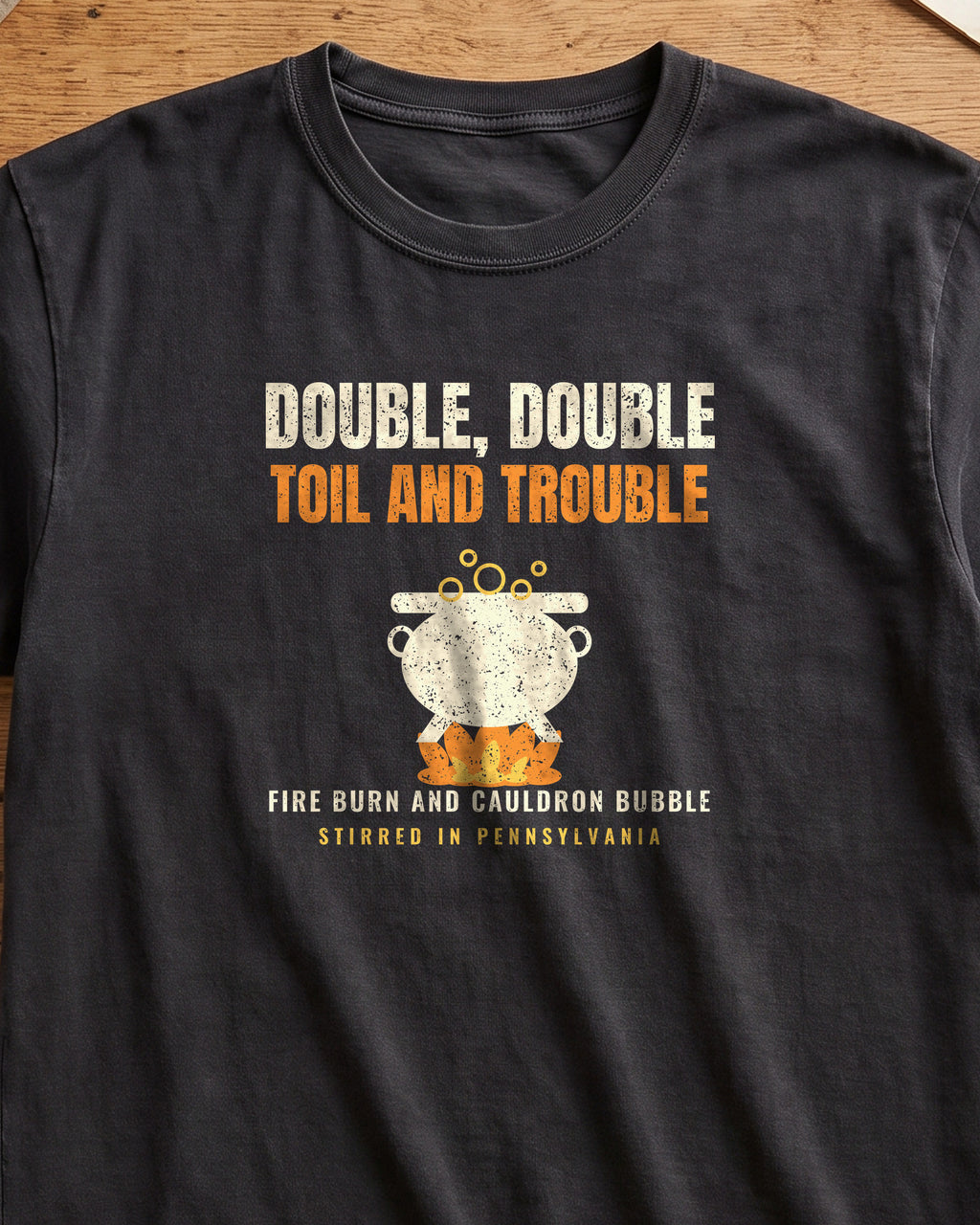 Double Double Toil and Trouble Pennsylvania T-Shirt (close-up)