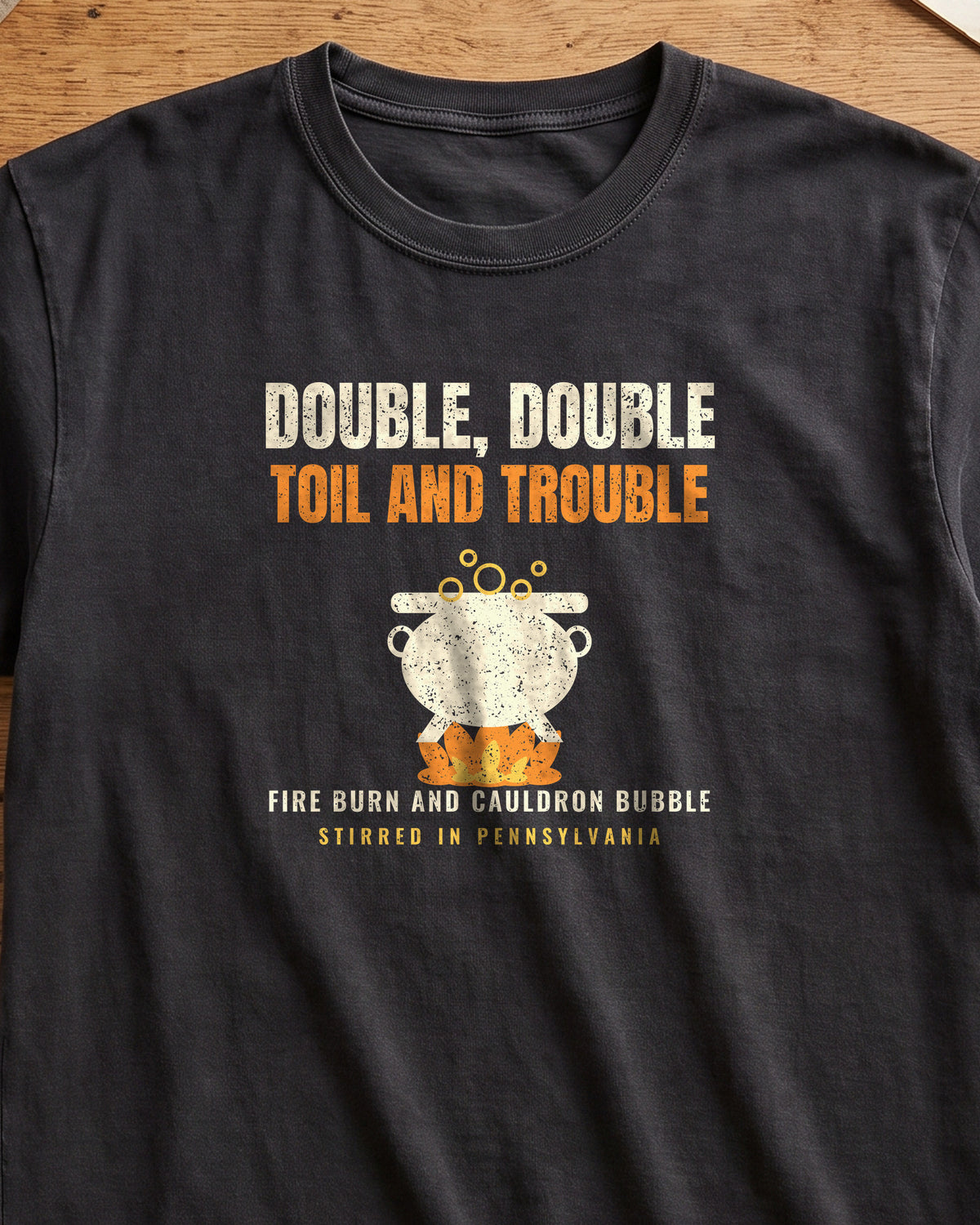 Double Double Toil and Trouble Pennsylvania T-Shirt (close-up)