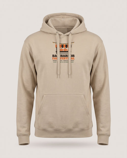 Bar Harbor Maine Fall Festival Farm Stand Hoodie — Sand (mockup)