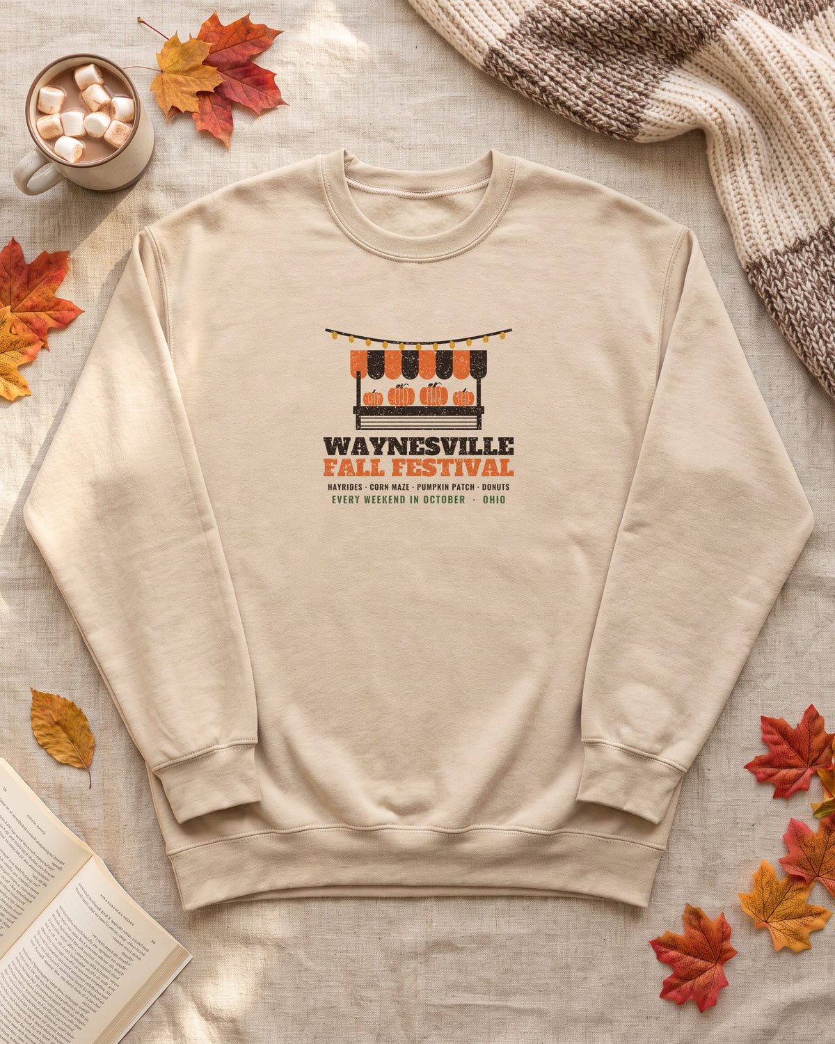 Waynesville Ohio Fall Festival Farm Stand Crewneck Sweatshirt (photo)