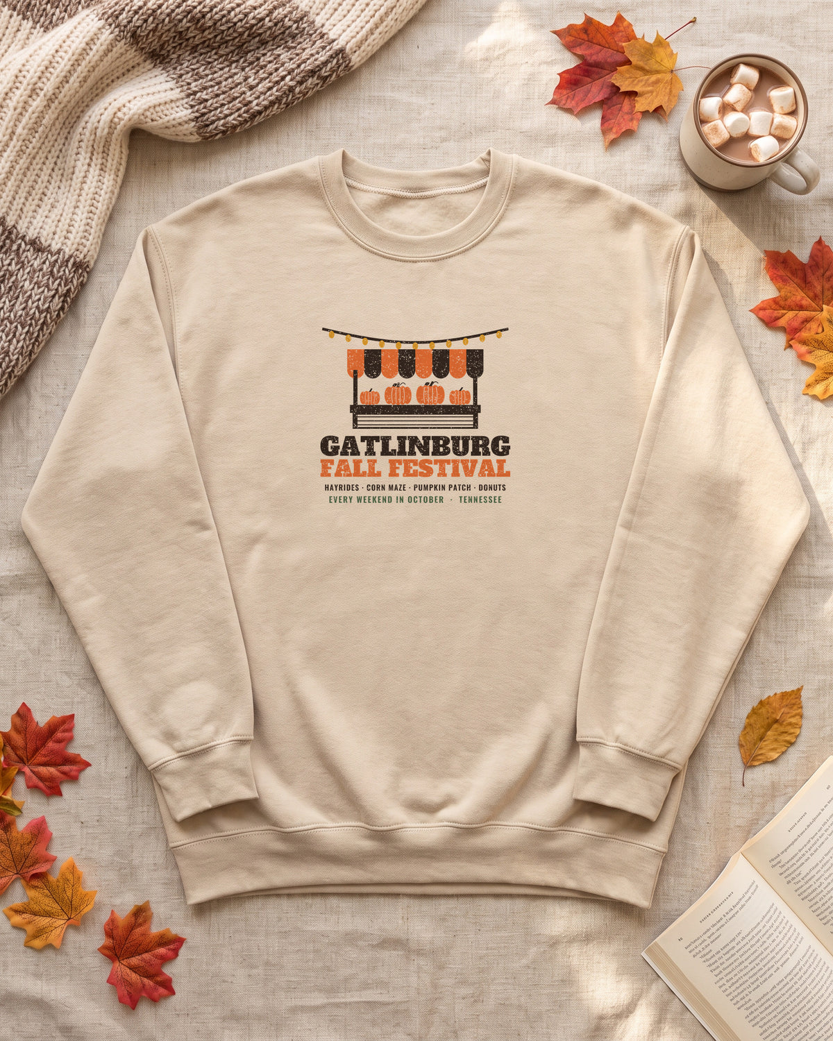 Gatlinburg Tennessee Fall Festival Farm Stand Crewneck Sweatshirt (photo)