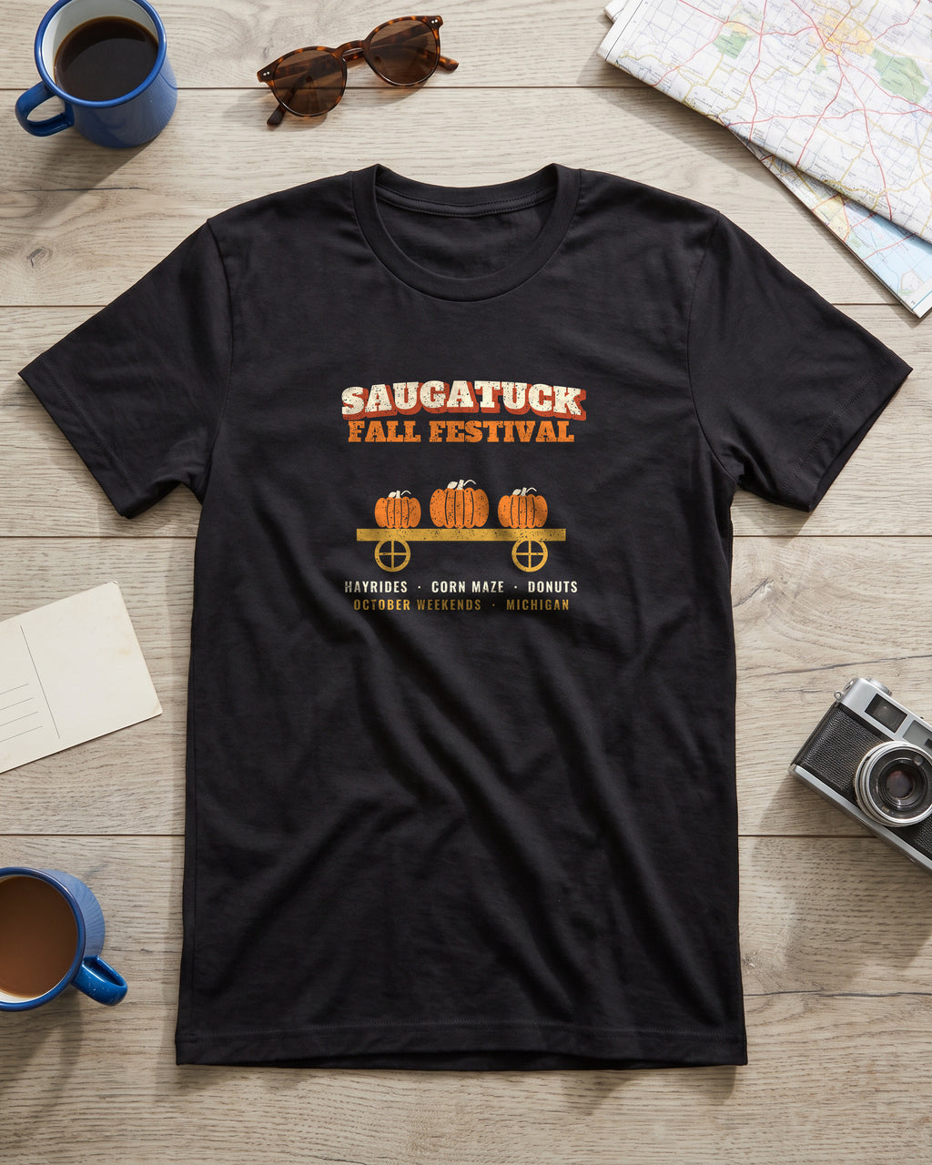 Saugatuck Michigan Fall Festival Hay Wagon T-Shirt (photo)
