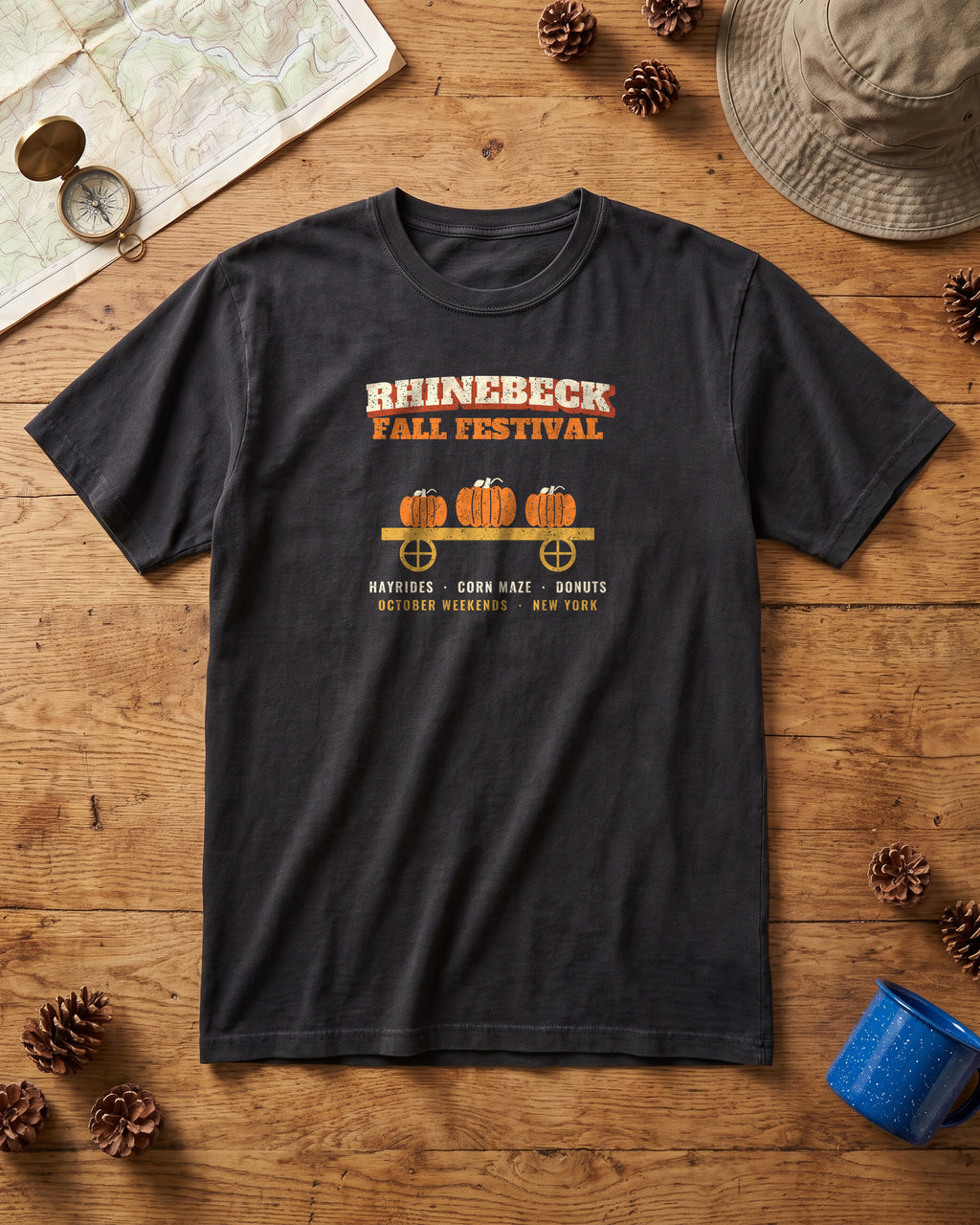 Rhinebeck New York Fall Festival Hay Wagon T-Shirt (photo)