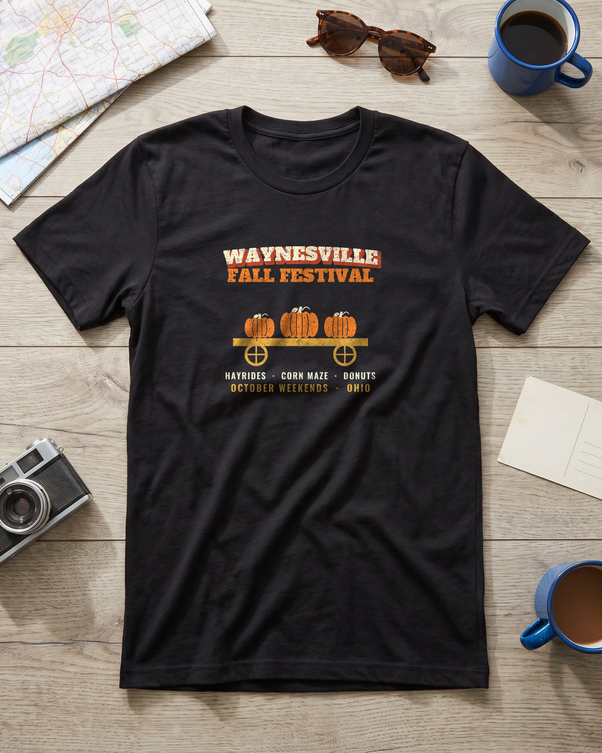 Waynesville Ohio Fall Festival Hay Wagon T-Shirt (photo)