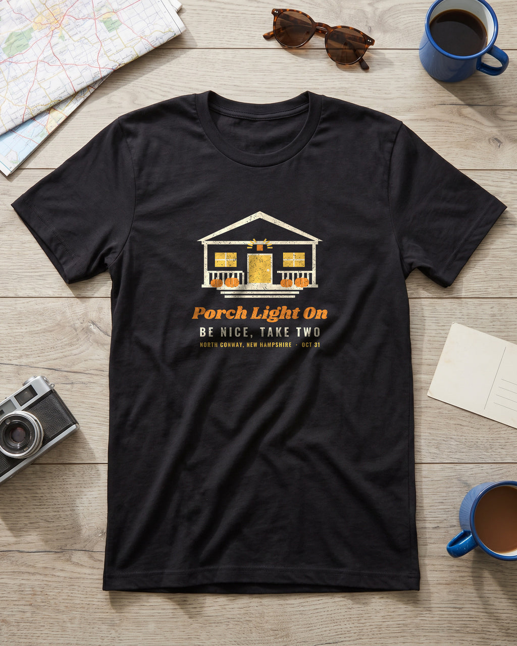 Porch Light On North Conway New Hampshire Trick or Treat T-Shirt (photo)