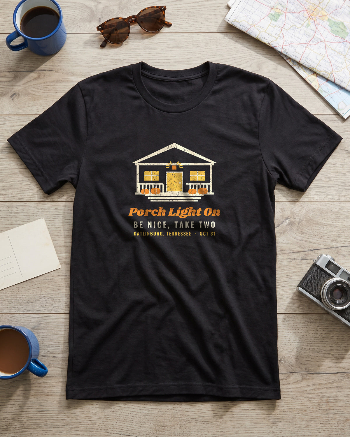 Porch Light On Gatlinburg Tennessee Trick or Treat T-Shirt (photo)