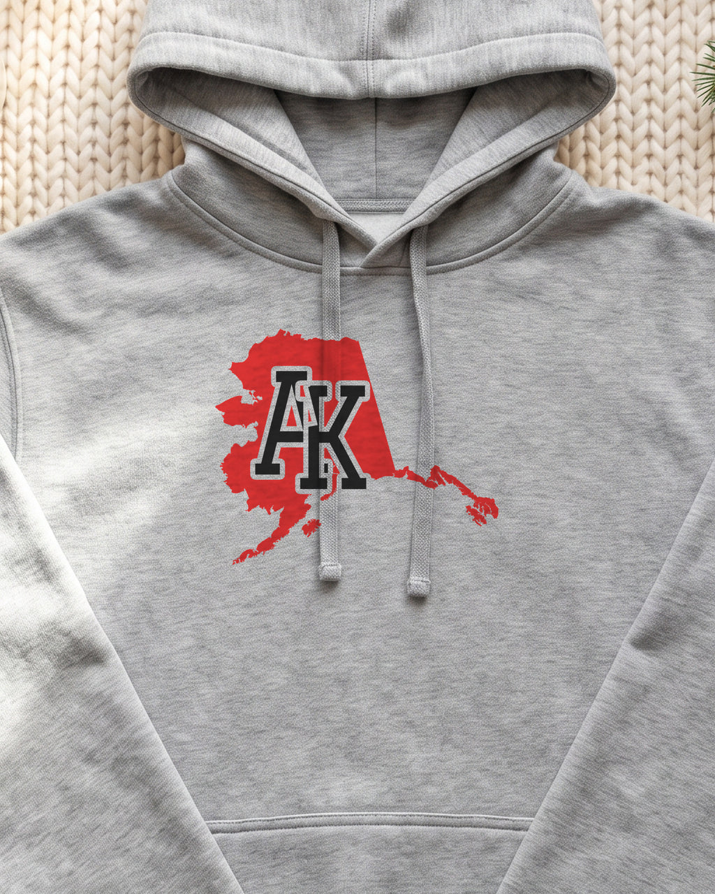 Alaska Varsity Monogram Map Hoodie (close-up)